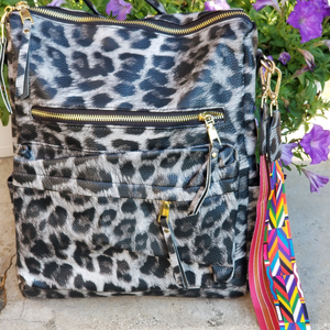 Leopard Backpack with Guitar Strap Diaper Bag