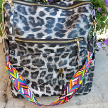 Load image into Gallery viewer, Leopard Backpack with Guitar Strap Diaper Bag
