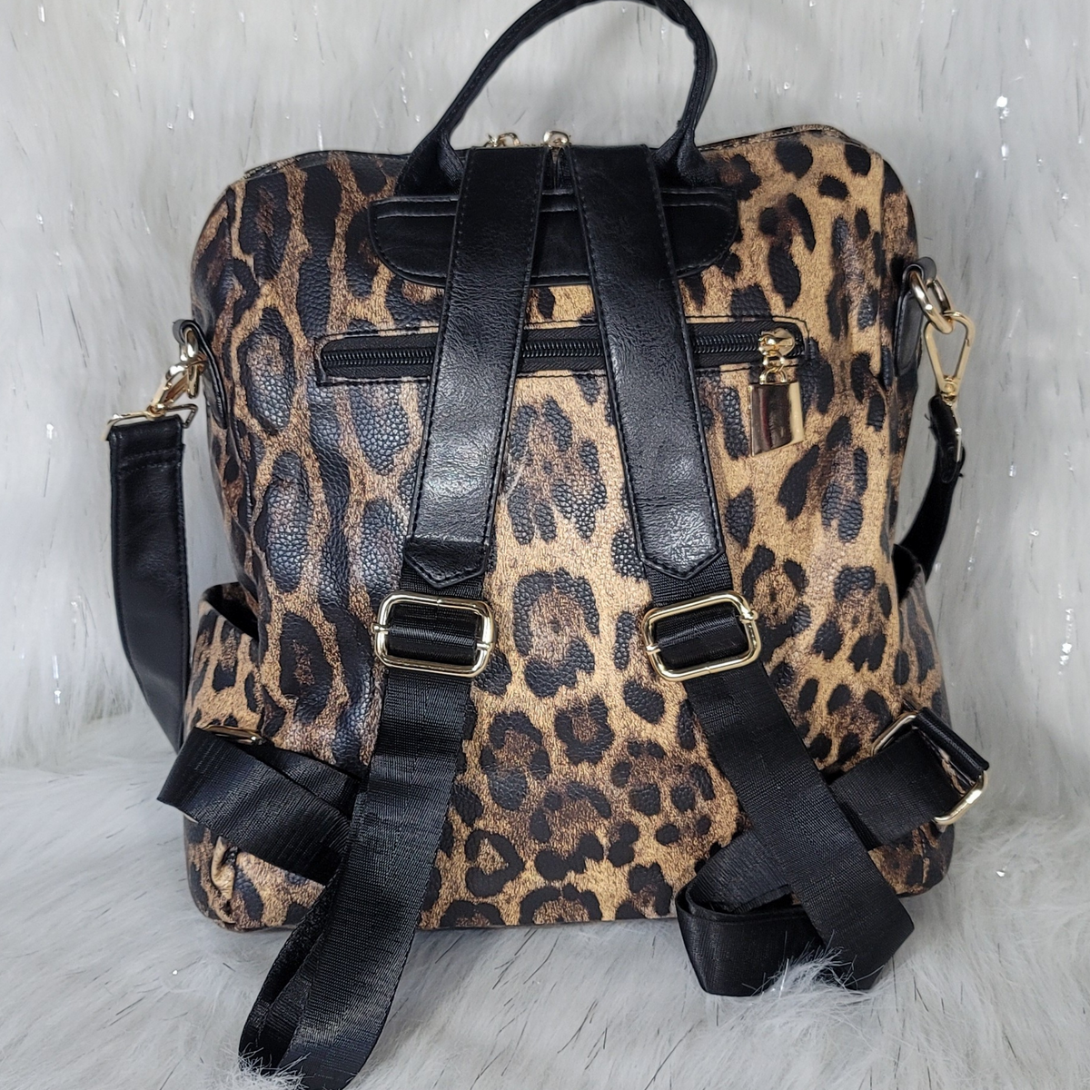 leopard backpack purse