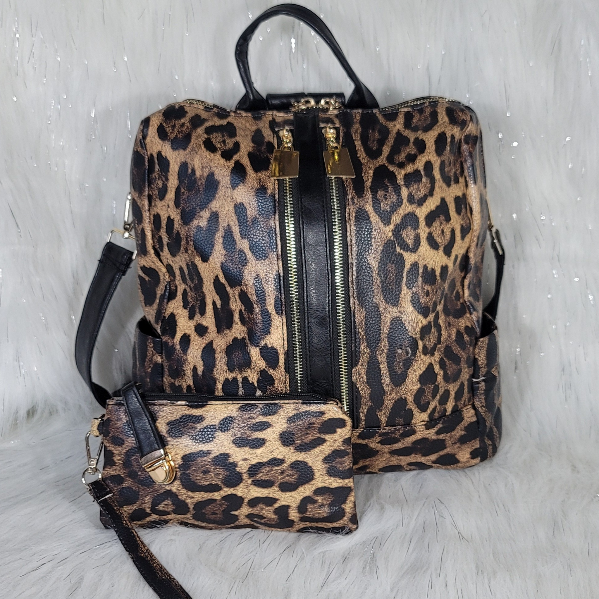 Mini Backpack - Animal Print Dark Pink Leopard – The Wild Fern Boutique